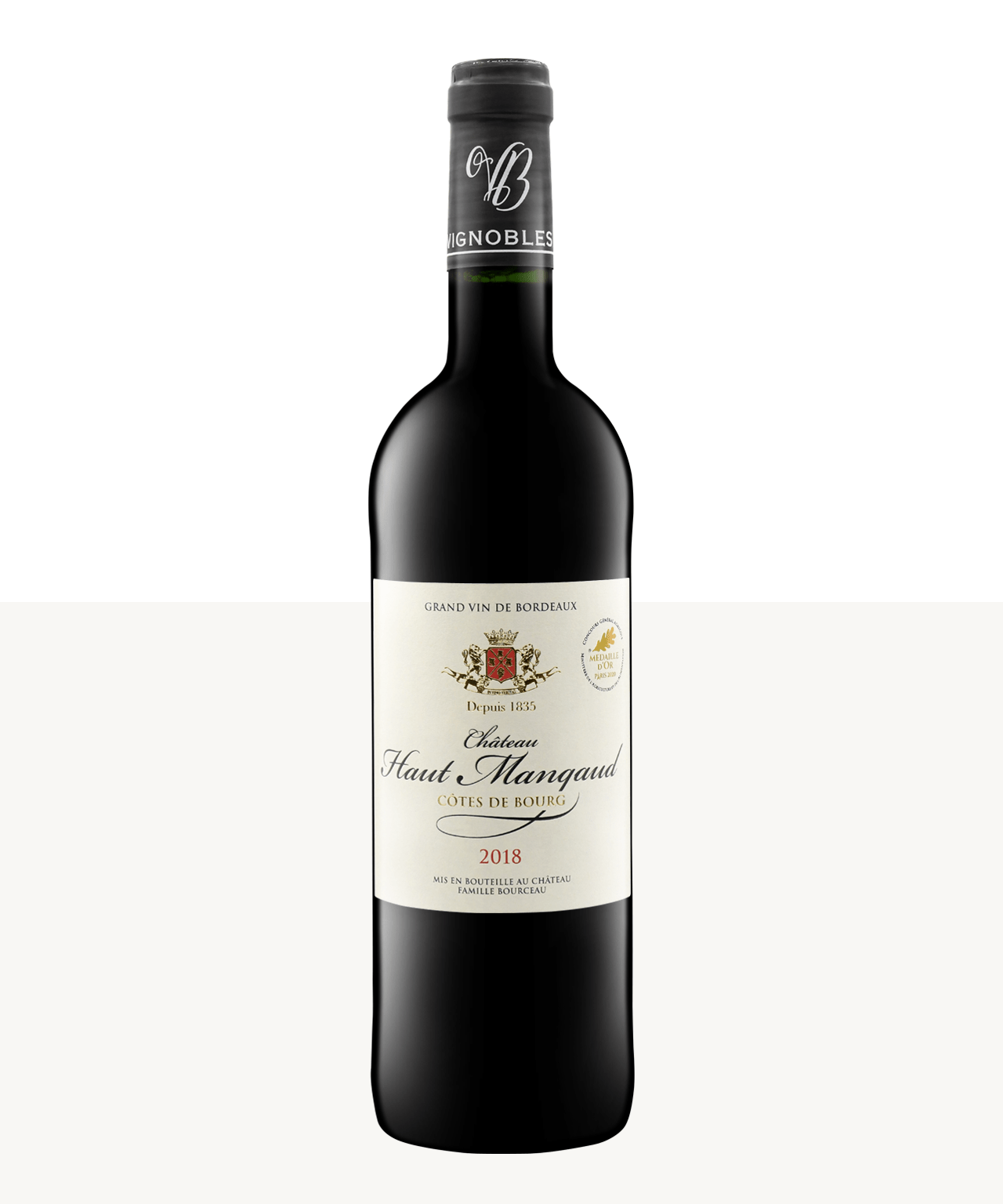 750ml red cotes de bourg chateau haut mangaud 2018 vignobel bourceau 2